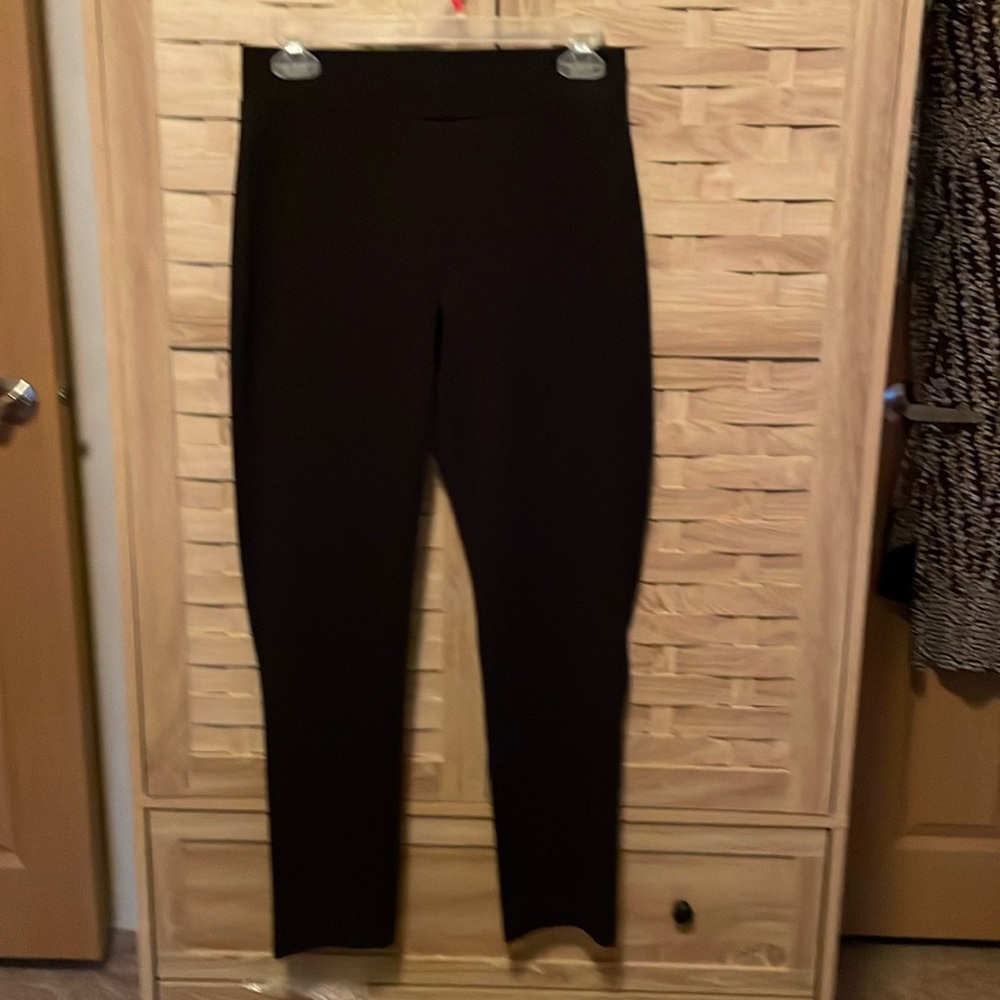 Michael Kors polyester/viscose/elastane pull on pants/leggings, black, Size S